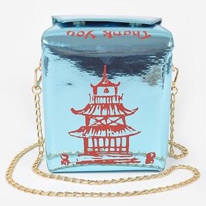 Blue and Red Pagoda Design Women Bag